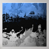 Abstract donkerblauw en grijze póster poster (Voorkant)