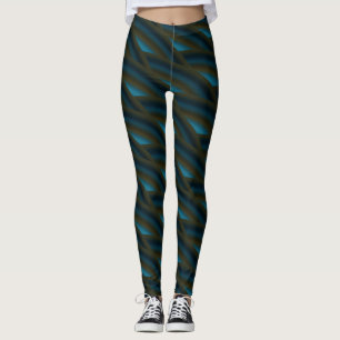 Abstract donkerblauw golfpatroon #2 leggings