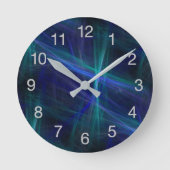 Abstract donkerblauw groen ronde klok (Voorkant)