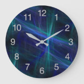 Abstract donkerblauw groen ronde klok (Voorkant)