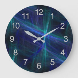 Abstract donkerblauw groen ronde klok