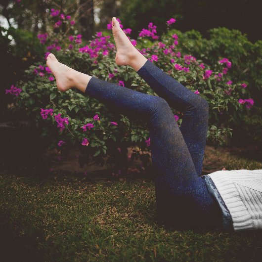 Abstract Donkerblauw Leggings