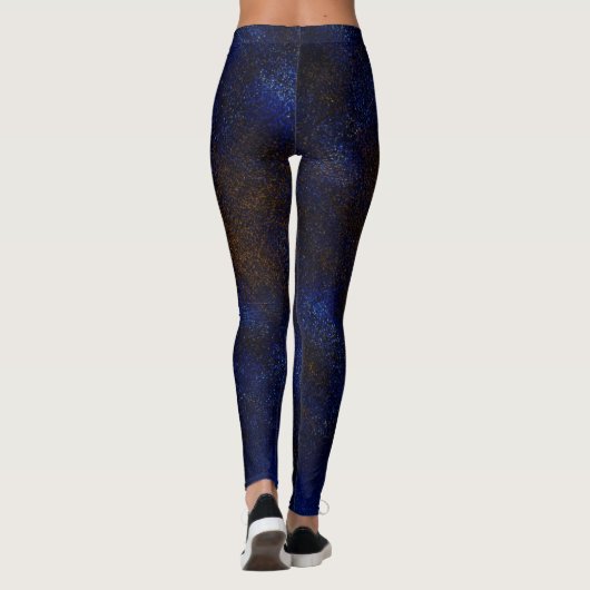 Abstract Donkerblauw Leggings (Achterkant)