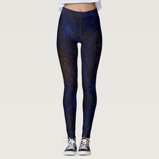 Abstract Donkerblauw Leggings (Voorkant)