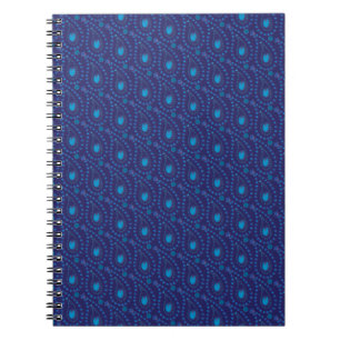 Abstract donkerblauw Paisley Tulip Floral patroon Notitieboek