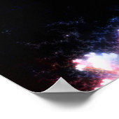 Abstract donkerblauwe vlinder Poster (Hoek)