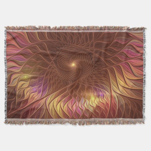 Abstract donkerbruin Plant dat fractale kunst snij Deken (Voorkant)