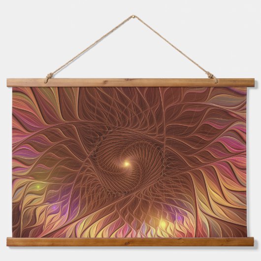 Abstract donkerbruin Plant dat fractale kunst snij Hangend Wandkleed (Voorkant)