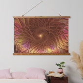 Abstract donkerbruin Plant dat fractale kunst snij Hangend Wandkleed (Slaapkamer)
