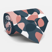 Abstract donkergrijs en zalmpatroon koelen stropdas (Opgerold)