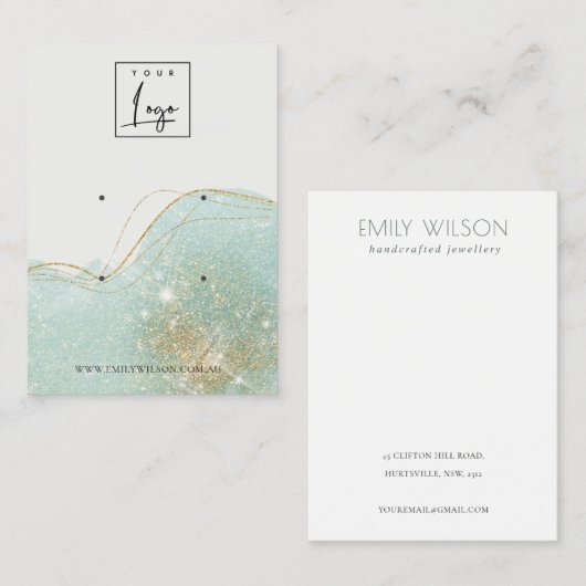 Abstract donkergrijs glitter Logo 2 Veroorbaar bee Visitekaartje (Voorkant / Achterkant)