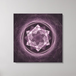 Abstract donkergrijs-paarse fractal canvas afdruk