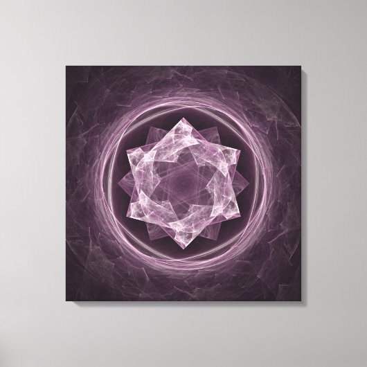 Abstract donkergrijs-paarse fractal canvas afdruk (Voorkant)
