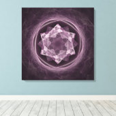 Abstract donkergrijs-paarse fractal canvas afdruk (Insitu (Houten vloer))