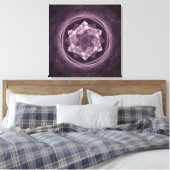 Abstract donkergrijs-paarse fractal canvas afdruk (Insitu (Slaapkamer))