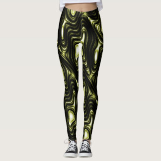 Abstract donkergroen Alien-patroon Leggings