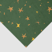 Abstract donkergroen met gouden sterren tissuepapier (Detail)