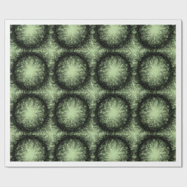 Abstract donkergroen radiaalpatroon inpakpapier