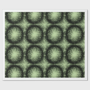 Abstract donkergroen radiaalpatroon inpakpapier