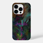 Abstract donkerkleurig Initiaal naam vloeibare ver iPhone Hoesje (Achterkant)