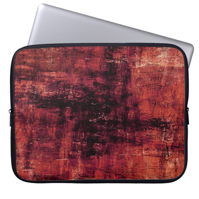 Abstract donkerkleurig surfaceabstract, gerijpt, k laptop sleeve (Voorkant)