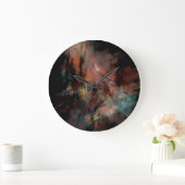 Abstract donkerzwart en blauw patroon grote klok (Huis)