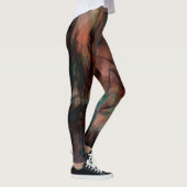 Abstract donkerzwart en blauw patroon leggings (Rechts)