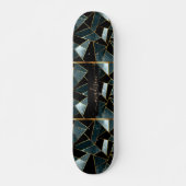 Abstract, donkerzwart en zwart skateboard, Blauwgr Persoonlijk Skateboard (Voorkant)