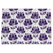 Abstract Doodle Art Style Flowers Shades of Purple Groot Cadeauzakje (Voorkant)