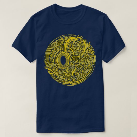 Abstract Doodle Art Werk Rood T-shirt (Design voorkant)