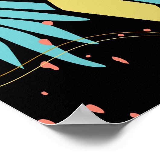 Abstract & Doodle Kleurrijke Bloemvlinder Natuur Poster (Hoek)