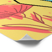 Abstract & Doodle Kleurrijke Bloemvlinder Natuur Poster (Hoek)