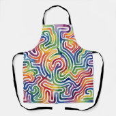 Abstract Doolhof Regenboog Pad Schort (Voorkant)