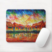 Abstract dorp Cityscape XX - Mousepad Muismat (Met muis)