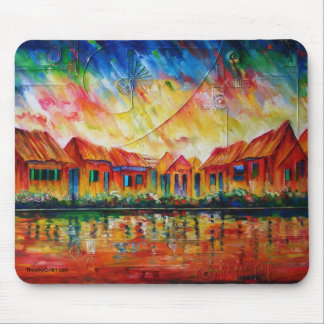 Abstract dorp Cityscape XX - Mousepad Muismat