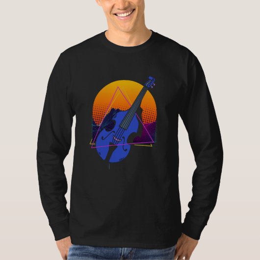 Abstract Double Bass Jazz Musician Contrabass Play T-shirt (Voorkant)