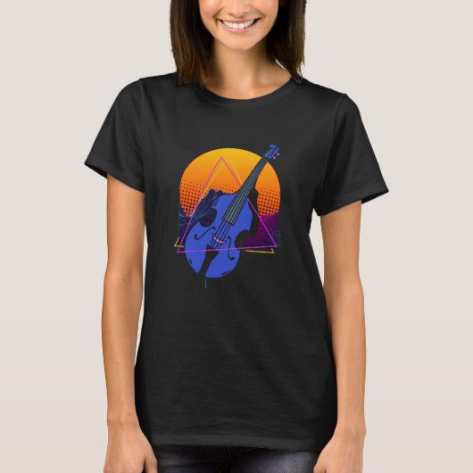 Abstract Double Bass Jazz Musician Contrabass Play T-shirt (Voorkant)