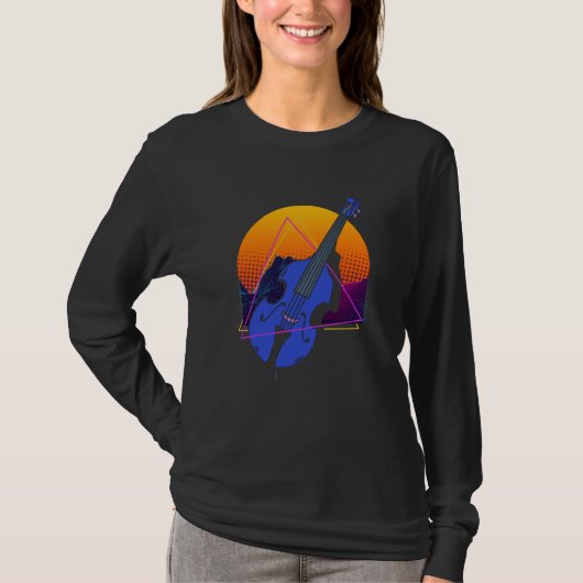 Abstract Double Bass Jazz Musician Contrabass Play T-shirt (Voorkant)