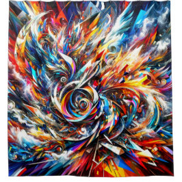 Abstract Douchegordijn