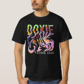 Abstract Doxie Dog Dad Neon Grunge T-shirt (Voorkant)