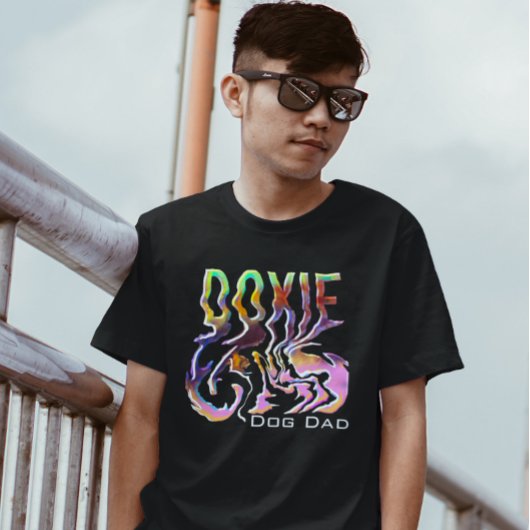 Abstract Doxie Dog Dad Neon Grunge T-shirt