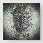 Abstract draadmasker vierkante klok (Voorkant)