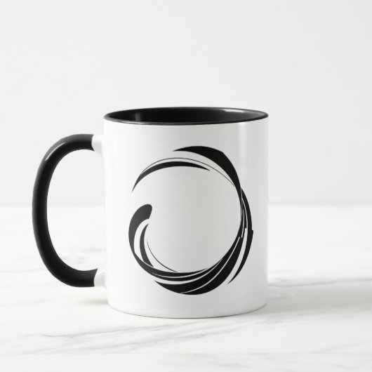 Abstract Draai Cirkelontwerp – gebogen ring kunstw Mok (Links)