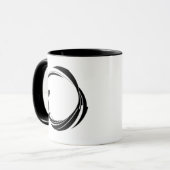 Abstract Draai Cirkelontwerp – gebogen ring kunstw Mok (Voorkant links)