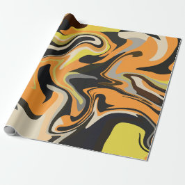Abstract Draaiend Patroon in Aardetinten Cadeaupapier