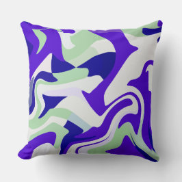 Abstract Draaiend Patroon in Koele Tinten Kussen
