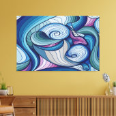 Abstract draaiend verbindingsontwerp op canvas afdruk (Insitu (Woonkamer))