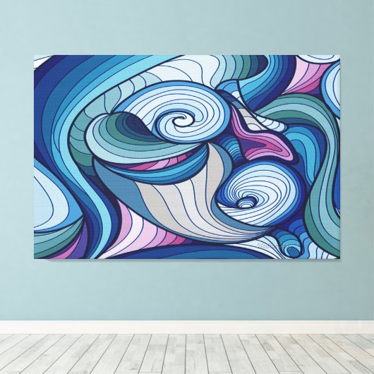 Abstract draaiend verbindingsontwerp op canvas afdruk (Insitu (Houten vloer))