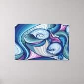 Abstract draaiend verbindingsontwerp op canvas afdruk (Voorkant)