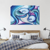 Abstract draaiend verbindingsontwerp op canvas afdruk (Insitu (Slaapkamer))